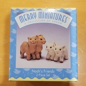 Hallmark Merry Miniatures Noah's Friends 2 piece